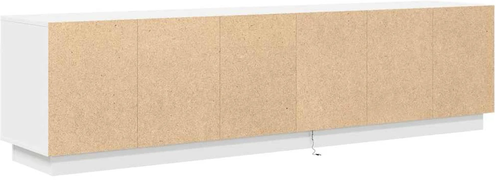 TV staliukas TV spintelė su LED lemputėmis, baltos spalvos, 193,5x41x50 cm