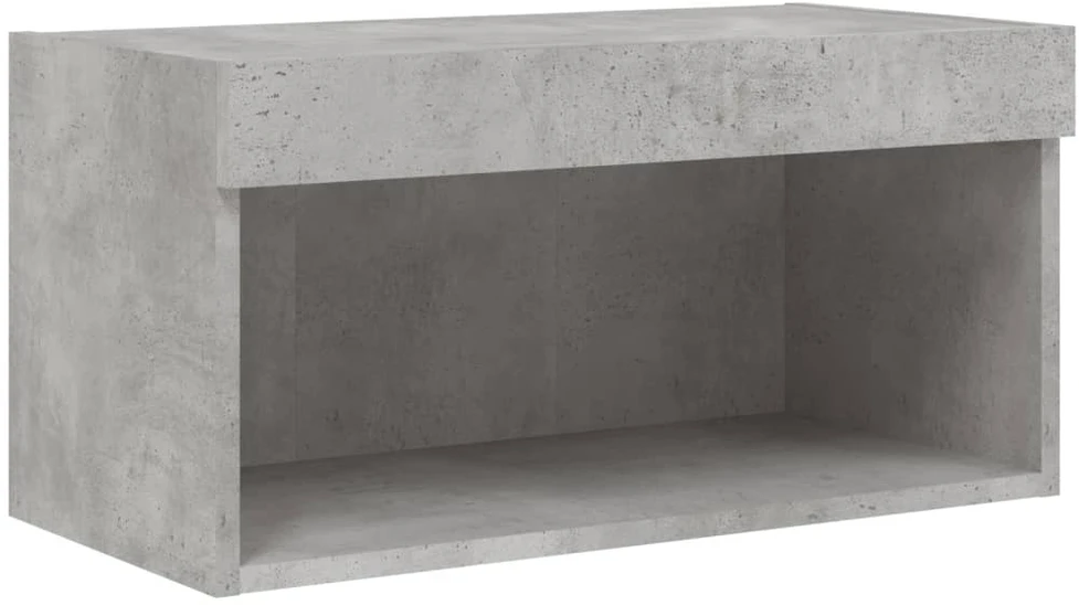 TV staliukas TV spintelė su LED lemputėmis, betono pilka, 60x30x30cm