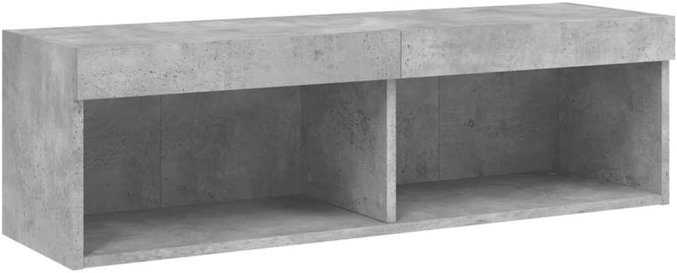 TV staliukas TV spintelė su LED lemputėmis, betono pilka, 100x30x30cm
