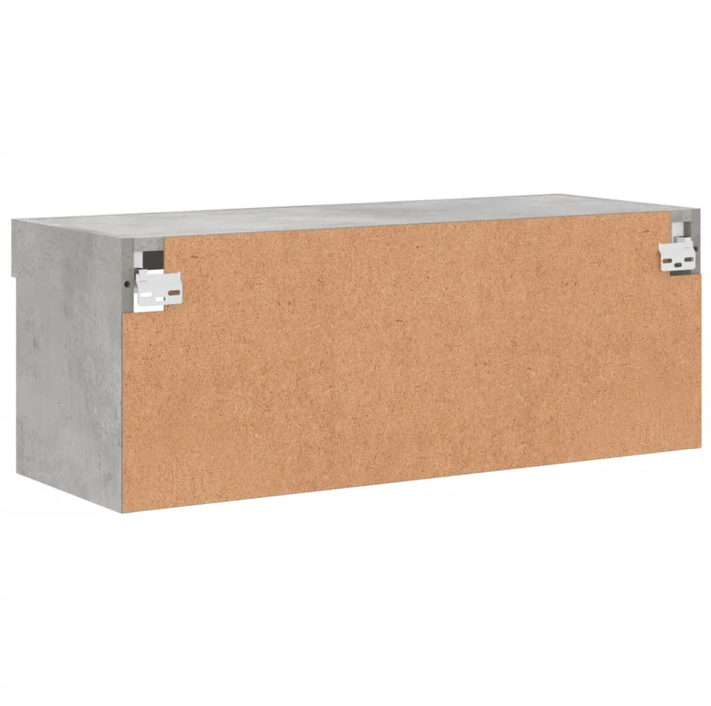 TV staliukas TV spintelė su LED lemputėmis, betono pilka, 80x30x30cm