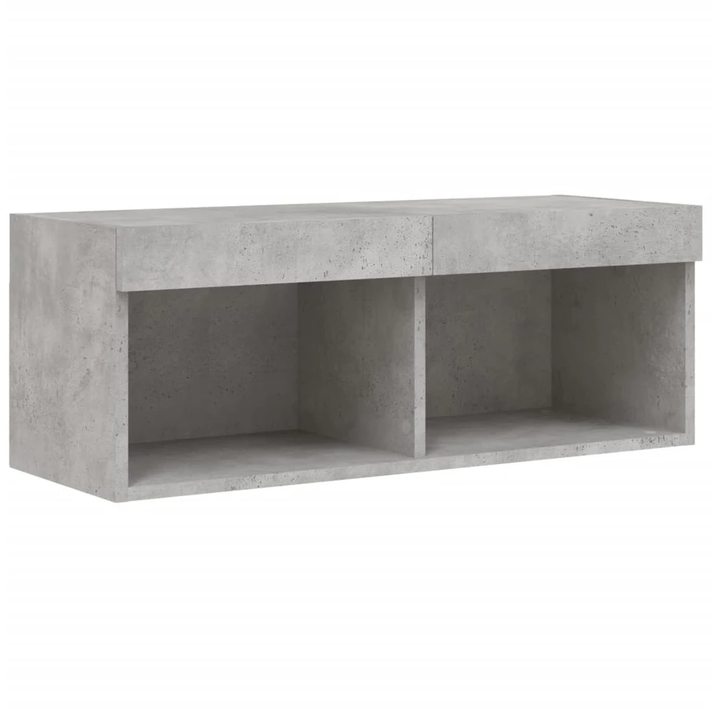 TV staliukas TV spintelė su LED lemputėmis, betono pilka, 80x30x30cm