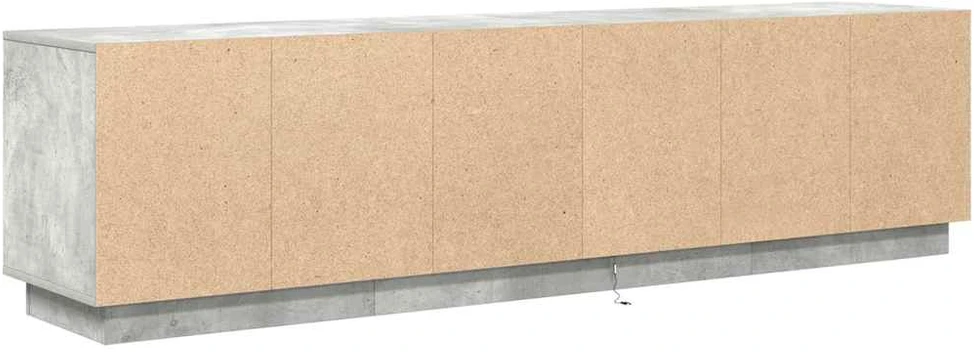 TV staliukas TV spintelė su LED lemputėmis, betono pilka, 193,5x41x50 cm