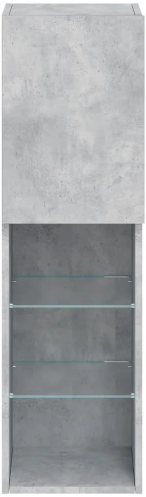 TV staliukas TV spintelė su LED lemputėmis, betono pilka, 30,5x30x102cm