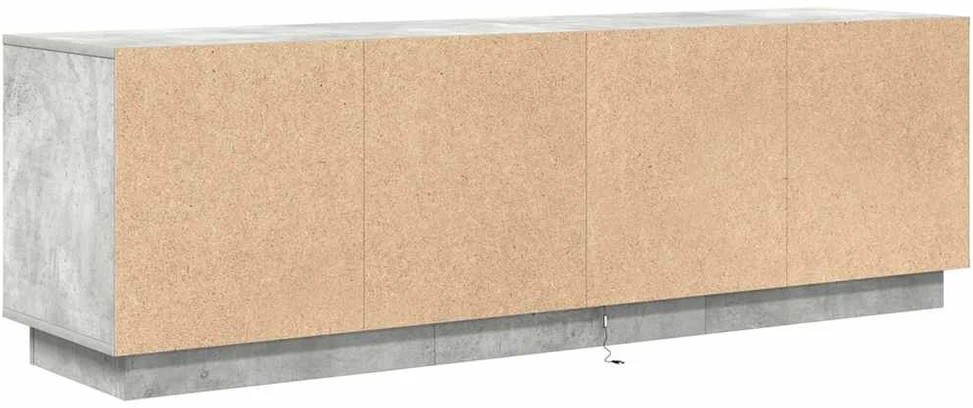 TV staliukas TV spintelė su LED lemputėmis, betono pilka, 160,5x41x50 cm