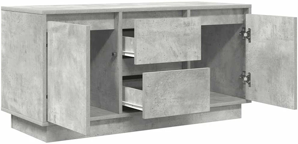 TV staliukas TV spintelė su LED lemputėmis, betono pilka, 100x41x50 cm