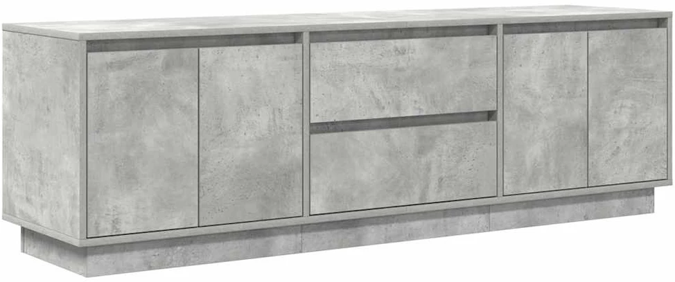 TV staliukas TV spintelė su LED lemputėmis, betono pilka, 160,5x41x50 cm