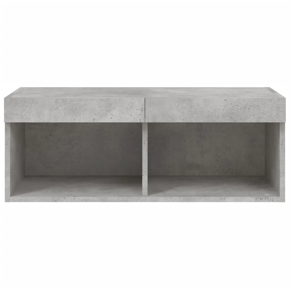 TV staliukas TV spintelė su LED lemputėmis, betono pilka, 80x30x30cm