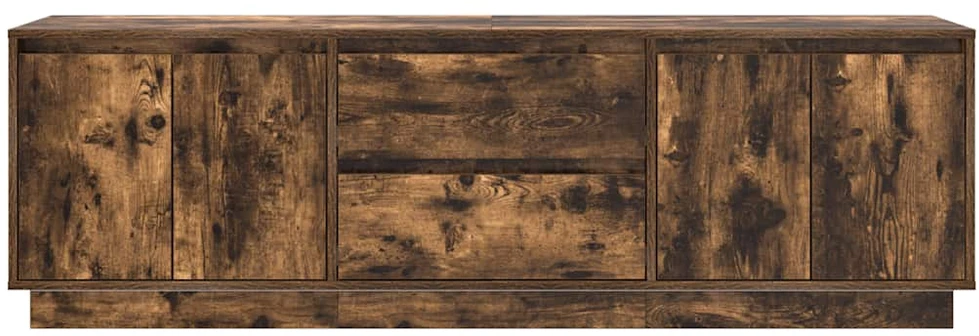 TV staliukas TV spintelė su LED lemputėmis, dūminio ąžuolo, 160,5x41x50 cm