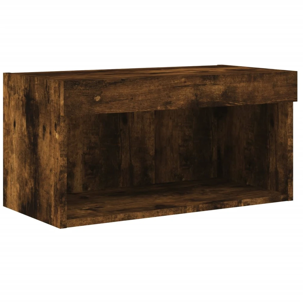 TV staliukas TV spintelė su LED lemputėmis, dūminio ąžuolo, 60x30x30cm