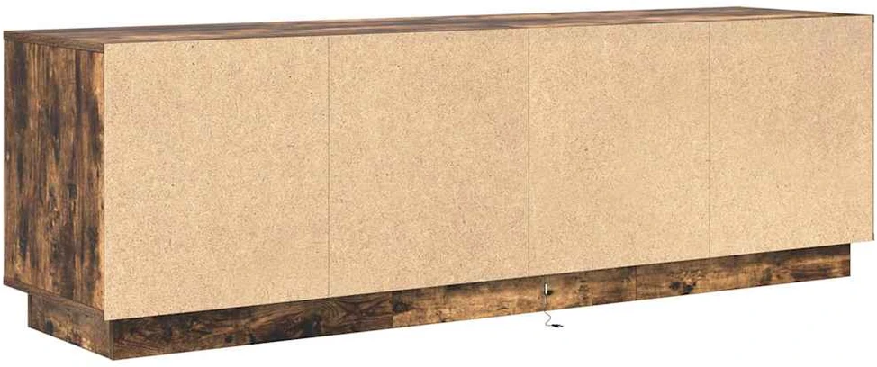 TV staliukas TV spintelė su LED lemputėmis, dūminio ąžuolo, 160,5x41x50 cm