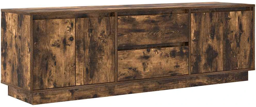TV staliukas TV spintelė su LED lemputėmis, dūminio ąžuolo, 160,5x41x50 cm
