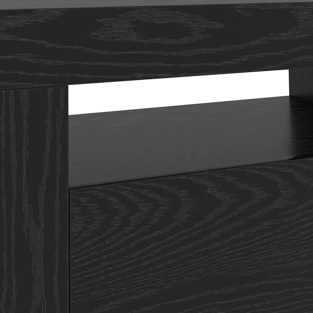 TV staliukas TV spintelė su LED lemputėmis, juodo ąžuolo spalvos, 120x35x40cm, inžinerinė mediena