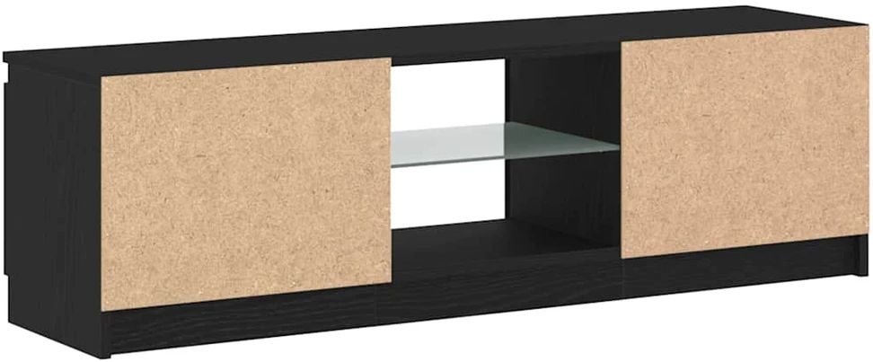 TV staliukas TV spintelė su LED lemputėmis, juodo ąžuolo spalvos, 120x30x36 cm, inžinerinė mediena