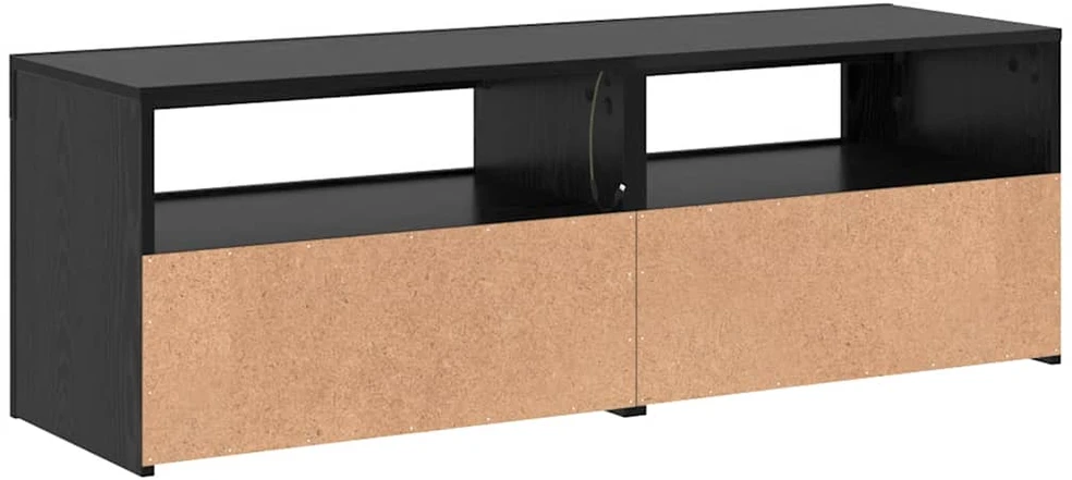 TV staliukas TV spintelė su LED lemputėmis, juodo ąžuolo spalvos, 120x35x40cm, inžinerinė mediena