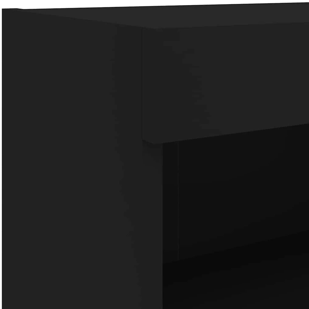 TV staliukas TV spintelė su LED lemputėmis, juodos spalvos, 80x30x30cm