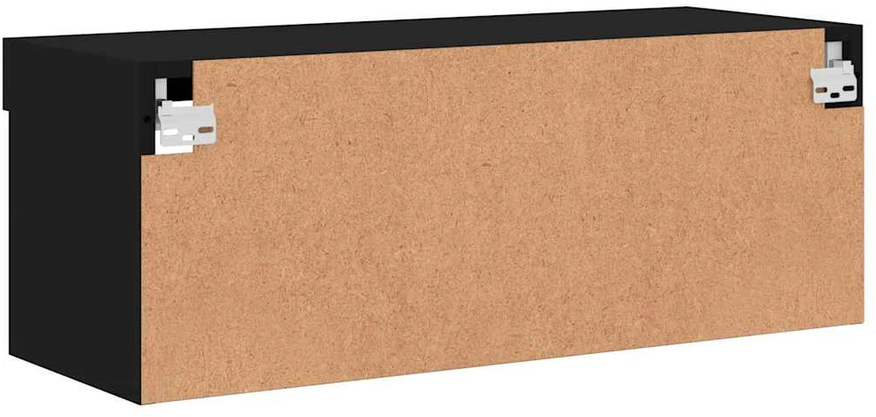 TV staliukas TV spintelė su LED lemputėmis, juodos spalvos, 80x30x30cm