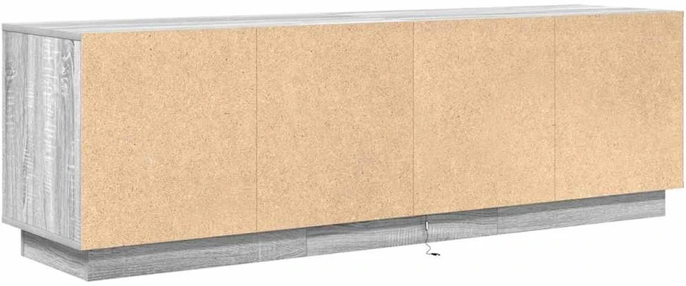 TV staliukas TV spintelė su LED lemputėmis, pilka ąžuolo, 160,5x41x50 cm