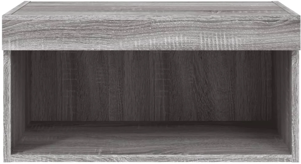 TV spintelė su LED lemputėmis, pilka ąžuolo, 60x30x30cm