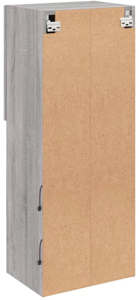 TV staliukas TV spintelė su LED lemputėmis, pilka ąžuolo, 40,5x30x102cm