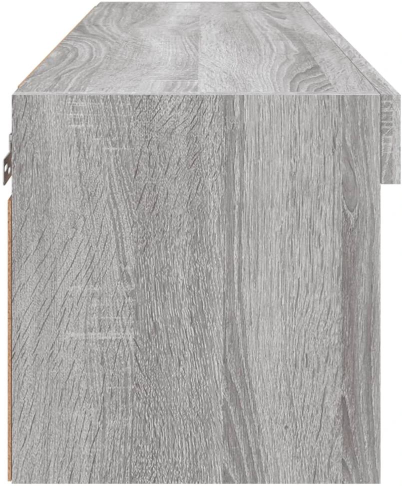 TV staliukas TV spintelė su LED lemputėmis, pilka ąžuolo, 80x30x30cm
