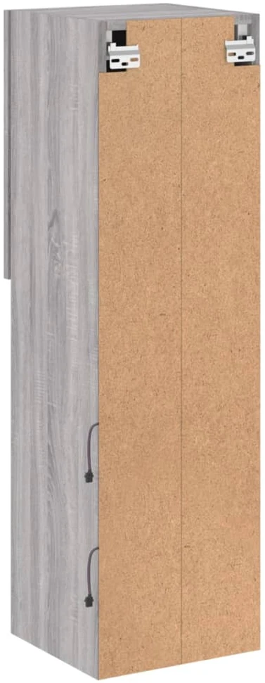 TV staliukas TV spintelė su LED lemputėmis, pilka ąžuolo, 30,5x30x102cm