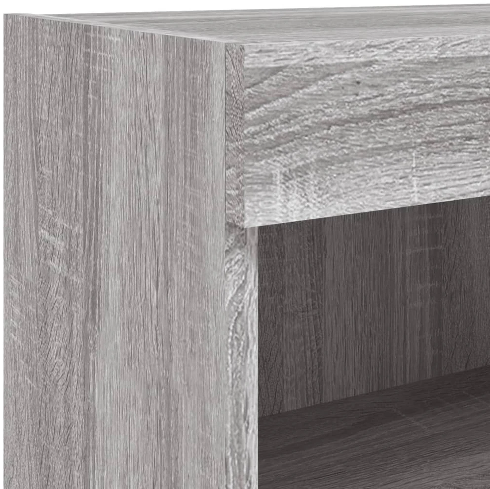 TV staliukas TV spintelė su LED lemputėmis, pilka ąžuolo, 80x30x30cm