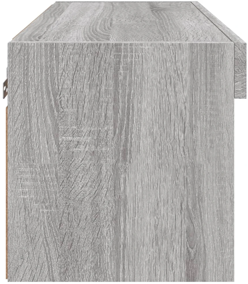 TV spintelė su LED lemputėmis, pilka ąžuolo, 60x30x30cm