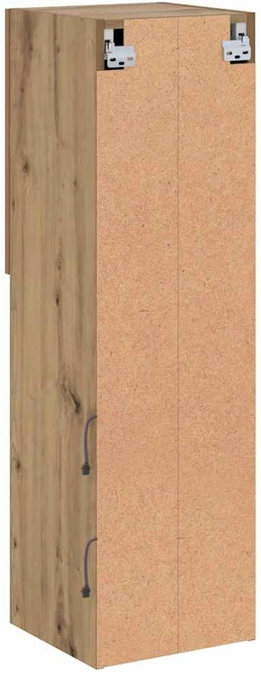 TV staliukas TV spintelė su LED lemputėmis, ruda ąžuolo, 30,5x30x102cm