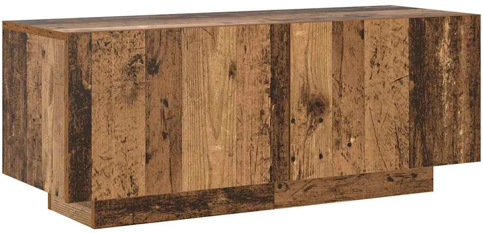 TV staliukas TV spintelė su LED lemputėmis, senovinė mediena, 200x35x40cm, inžinerinė mediena