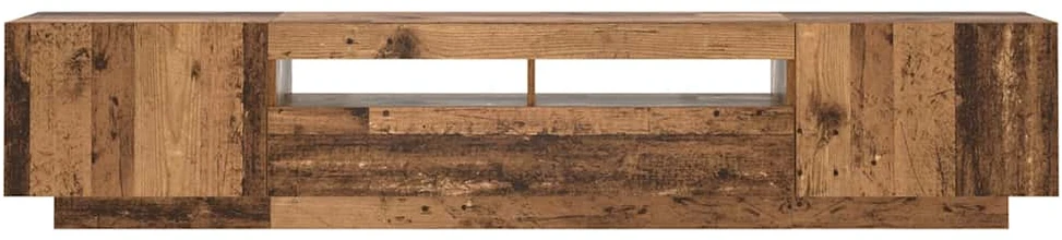 TV staliukas TV spintelė su LED lemputėmis, senovinė mediena, 200x35x40cm, inžinerinė mediena