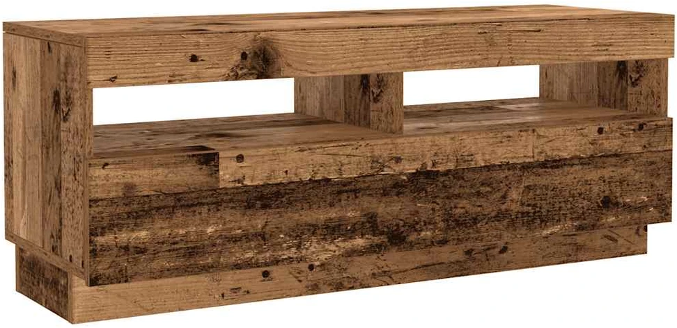 TV staliukas TV spintelė su LED lemputėmis, senovinė mediena, 300x35x40cm, inžinerinė mediena