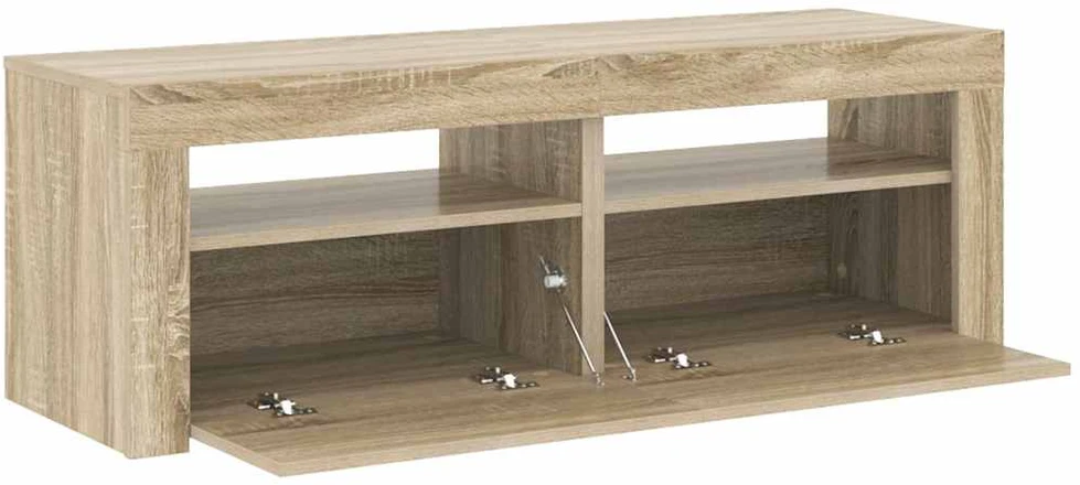 TV staliukas TV spintelė su LED, sonoma ąžuolo, 120x35x40 cm