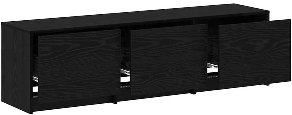 TV staliukas TV spintelė su LED su stalčių Juodas Ąžuolas 140 x 34 x 40 cm
