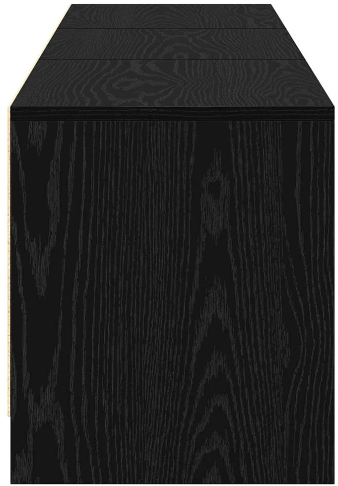 TV staliukas TV spintelė su LED su stalčių Juodas Ąžuolas 165 x 34 x 40 cm