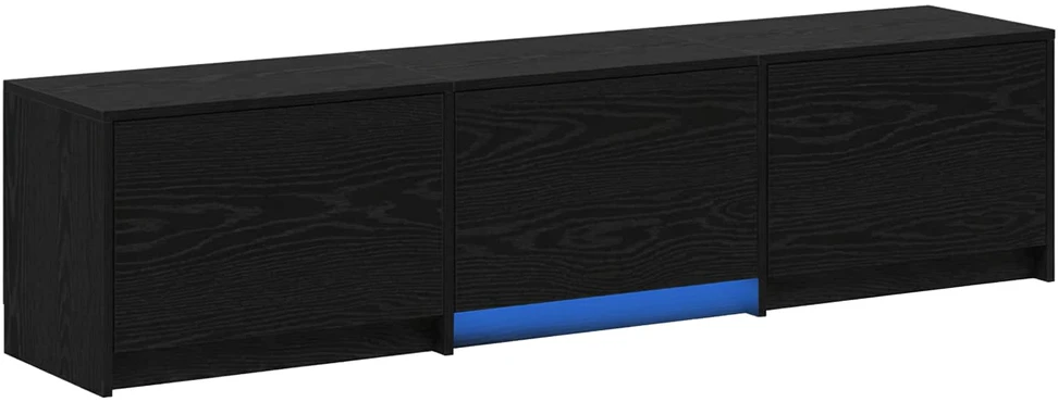 TV staliukas TV spintelė su LED su stalčių Juodas Ąžuolas 165 x 34 x 40 cm
