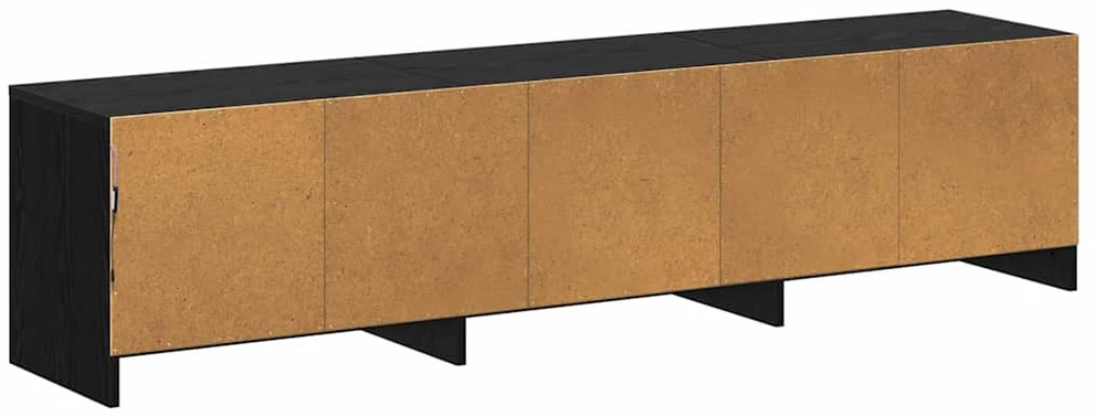 TV staliukas TV spintelė su LED su stalčių Juodas Ąžuolas 165 x 34 x 40 cm