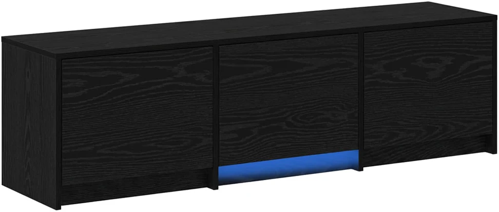 TV staliukas TV spintelė su LED su stalčių Juodas Ąžuolas 140 x 34 x 40 cm
