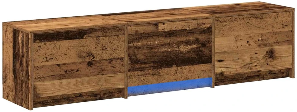 TV staliukas TV spintelė su LED su stalčių Senas medis 165 x 34 x 40 cm