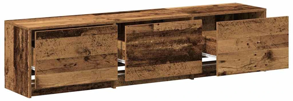 TV staliukas TV spintelė su LED su stalčių Senas medis 165 x 34 x 40 cm