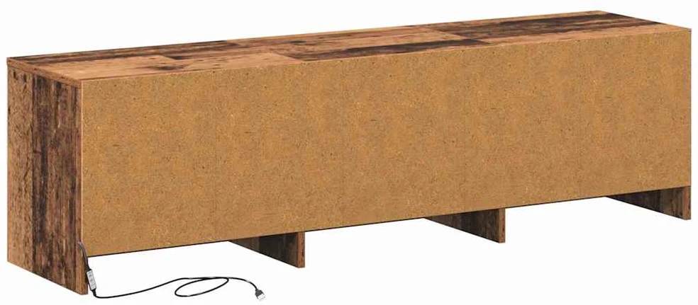 TV staliukas TV spintelė su LED su stalčių Senas medis 140 x 34 x 40 cm
