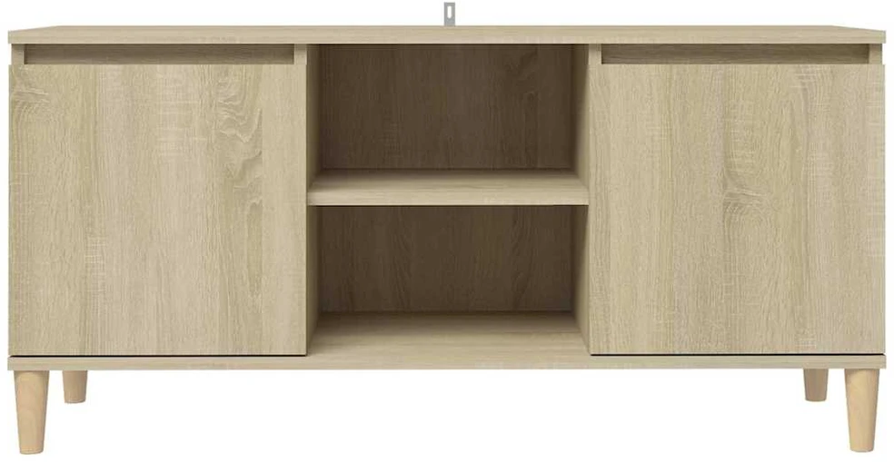 TV staliukas TV spintelė su medinėmis kojelėmis, ąžuolo, 103,5x35x50cm