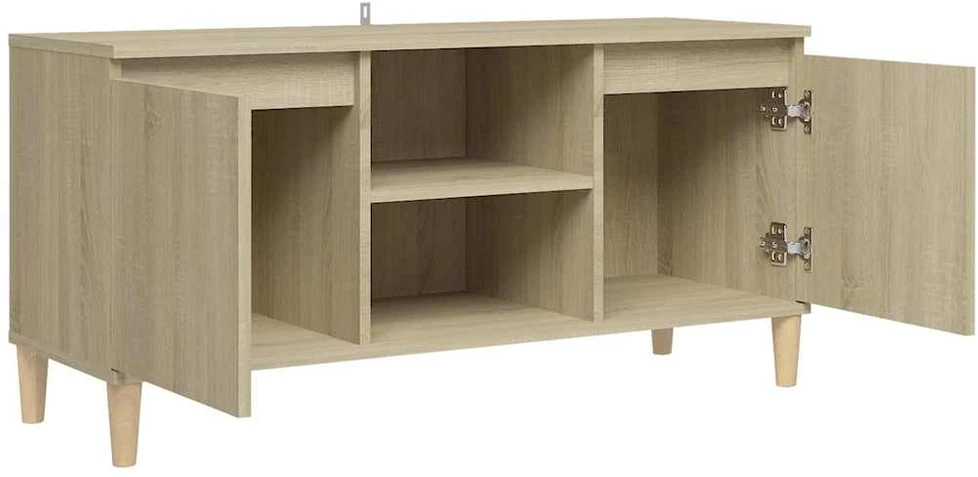 TV staliukas TV spintelė su medinėmis kojelėmis, ąžuolo, 103,5x35x50cm