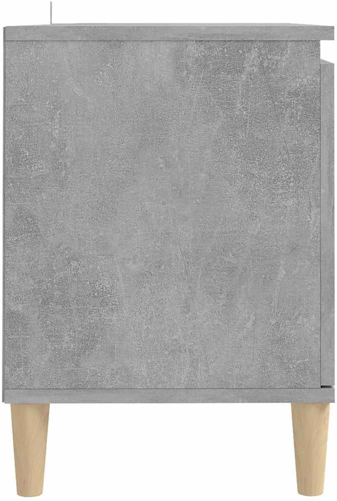TV staliukas TV spintelė su medinėmis kojelėmis, betono pilka, 103,5x35x50cm