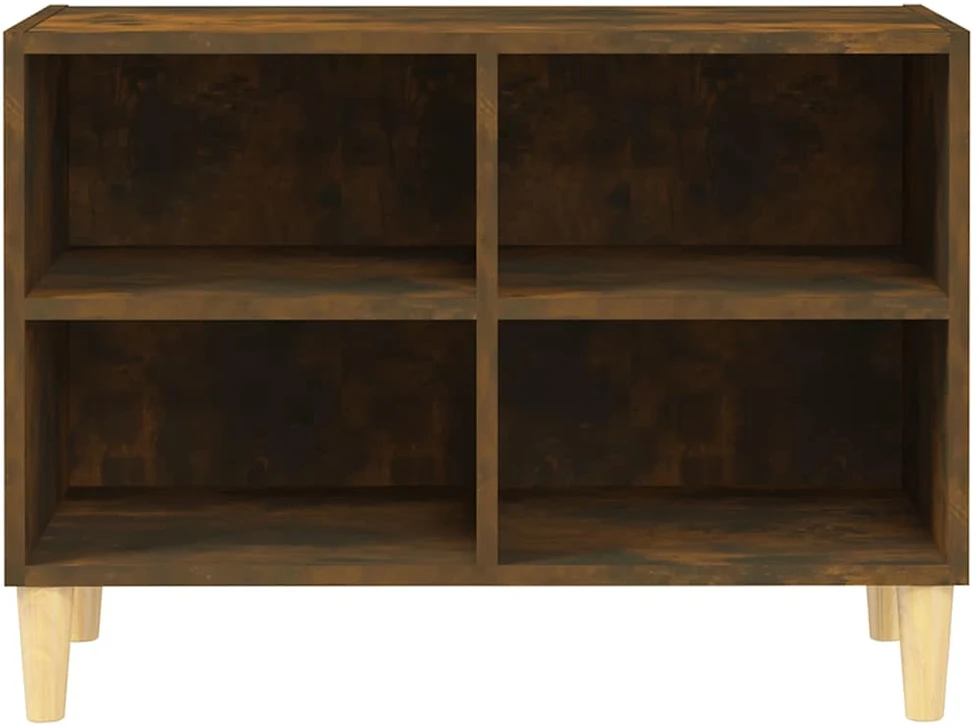 TV spintelė su medinėmis kojomis, dūminio ąžuolo, 69,5x30x50cm