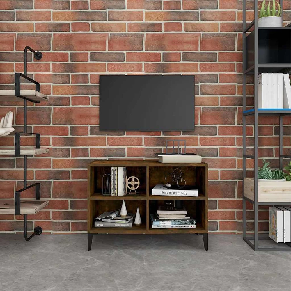 TV staliukas TV spintelė su metalinėmis kojelėmis, ąžuolo, 69,5x30x50cm