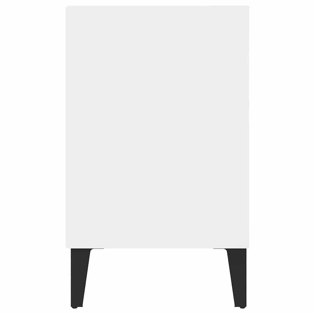 TV staliukas TV spintelė su metalinėmis kojelėmis, balta, 103,5x30x50cm