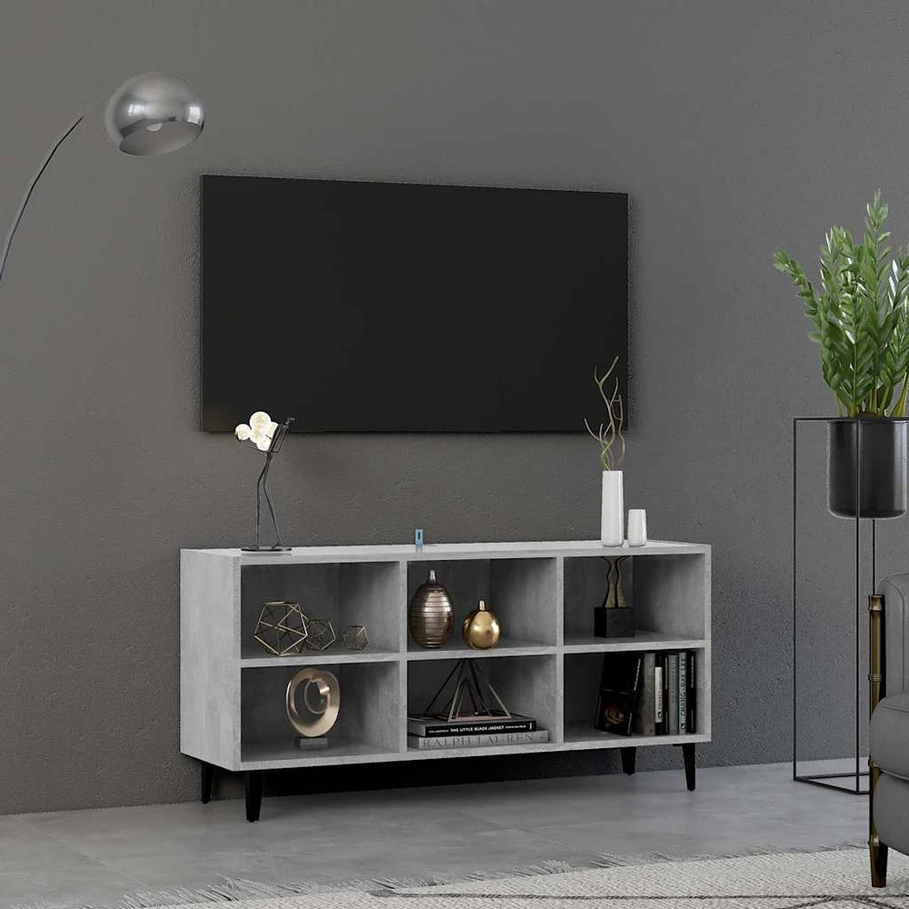 TV staliukas TV spintelė su metalinėmis kojelėmis, pilka, 103,5x30x50cm