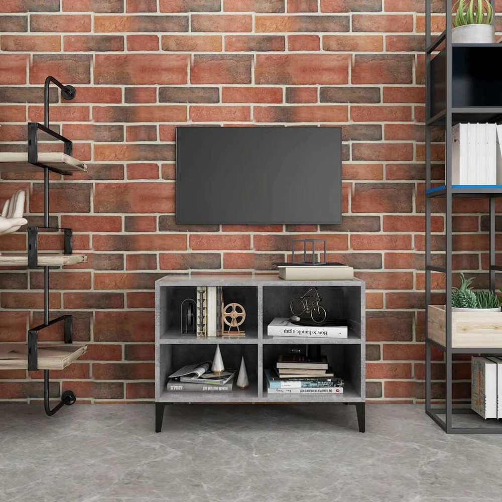 TV spintelė su metalinėmis kojelėmis, pilka, 69,5x30x50cm