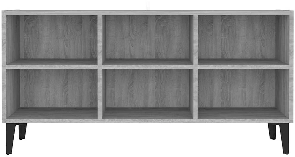 TV staliukas TV spintelė su metalinėmis kojelėmis, pilka, 103,5x30x50cm