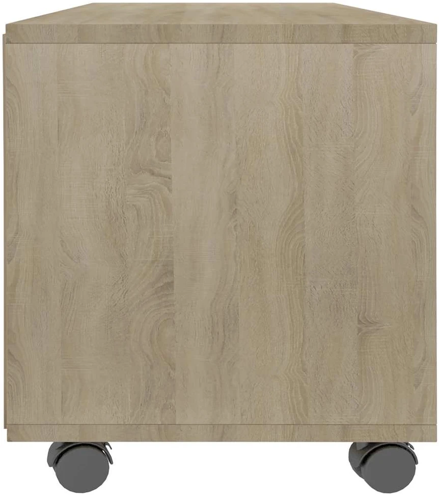 TV staliukas TV spintelė su ratukais, ąžuolo, 90x35x35cm, apdirbta mediena